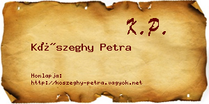 Kőszeghy Petra névjegykártya